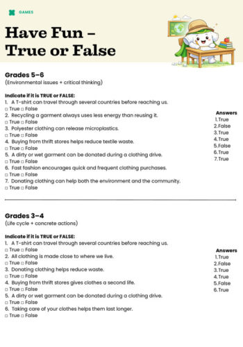 Have Fun - True or False (Grades 1-6)